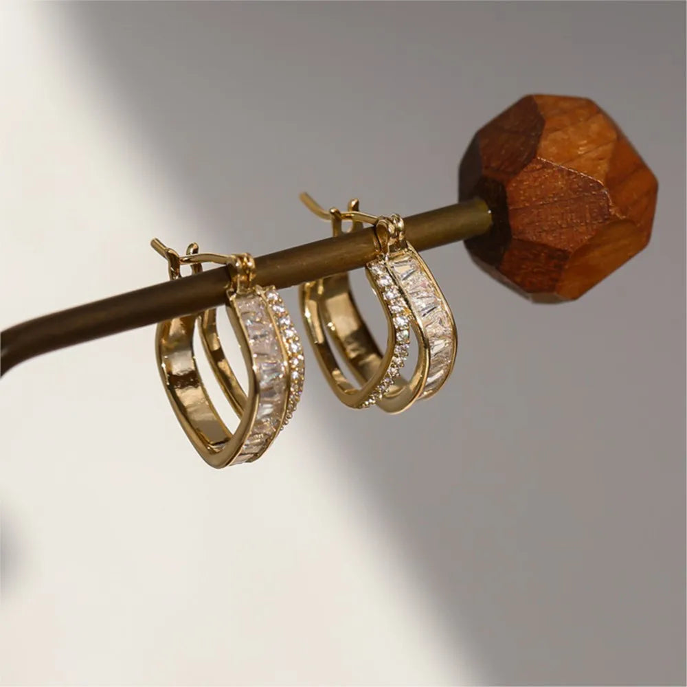Inlaid Hoop Earrings