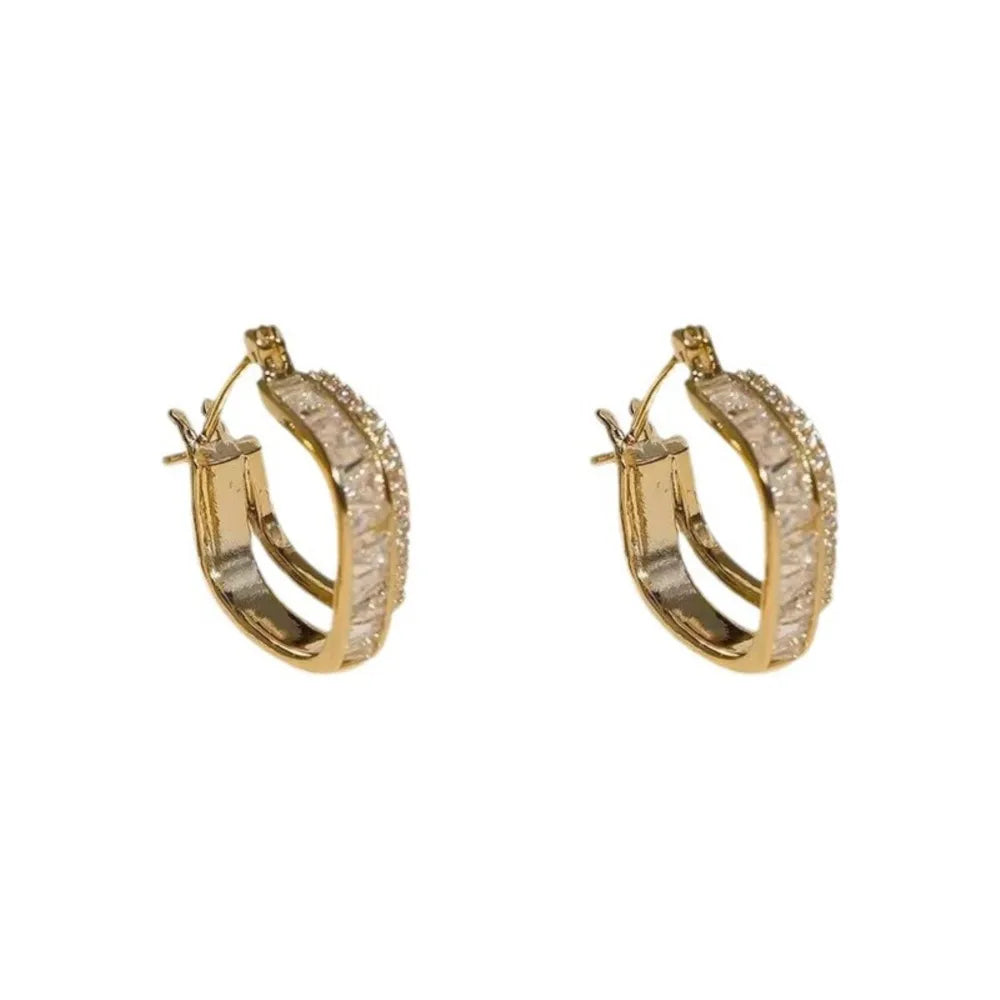 Inlaid Hoop Earrings