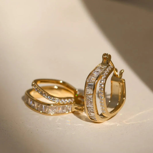 Inlaid Hoop Earrings
